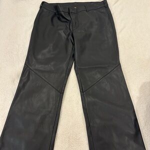 Free People Black Leather-Style Pants size 10​